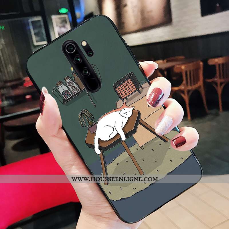 Coque Xiaomi Redmi Note 8 Pro Fluide Doux Silicone Étui Noir Tout Compris Support Dessin Animé