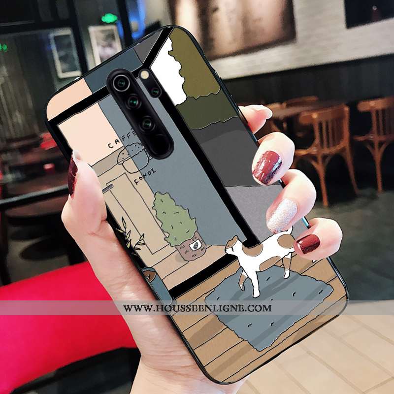 Coque Xiaomi Redmi Note 8 Pro Fluide Doux Silicone Étui Noir Tout Compris Support Dessin Animé