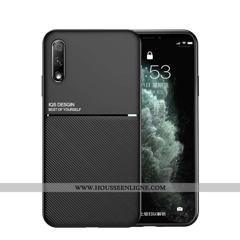 Housse Honor 9x Protection Créatif Ultra Incassable Simple Cuir Nouveau Bleu Foncé