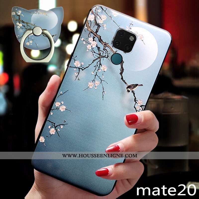 Housse Huawei Mate 20 Silicone Protection Coque Téléphone Portable Style Chinois Fluide Doux Étui Bl