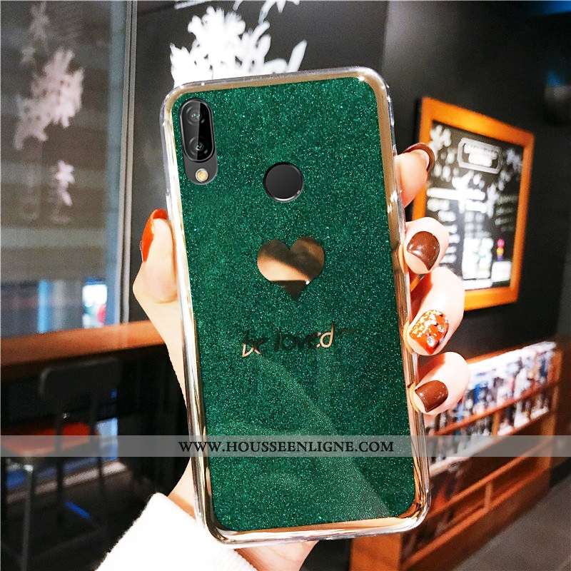 Housse Huawei P20 Lite Fluide Doux Tendance Jeunesse Étui Net Rouge Incassable Coque Verte