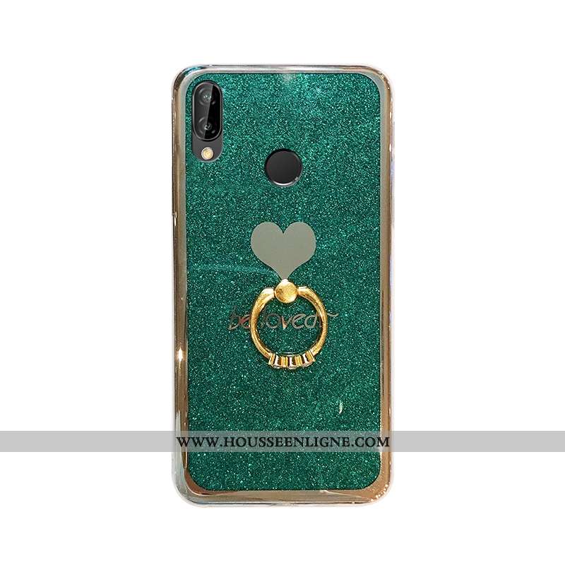 Housse Huawei P20 Lite Fluide Doux Tendance Jeunesse Étui Net Rouge Incassable Coque Verte