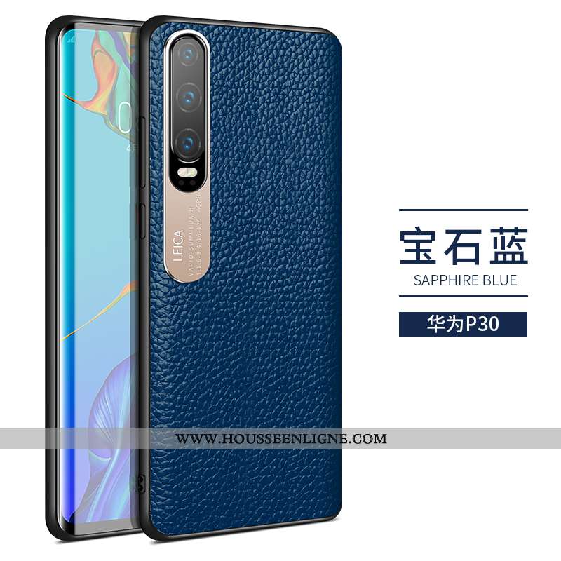 Housse Huawei P30 Cuir Fluide Doux Rouge Ultra Tendance Business Légère