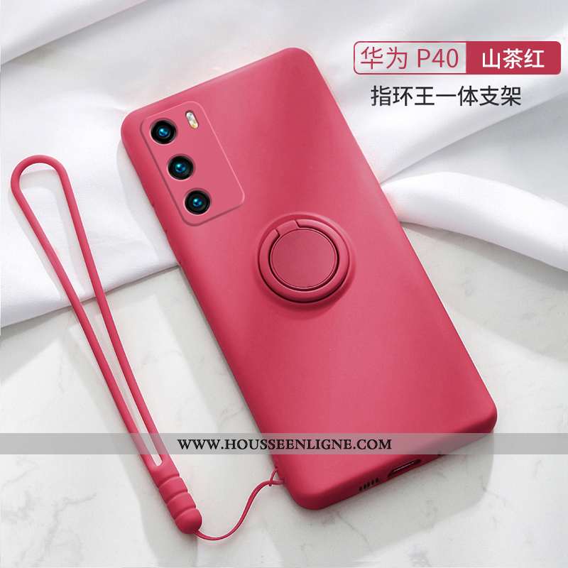 Housse Huawei P30 Silicone Mode Créatif Frais Net Rouge Support Vent Rose