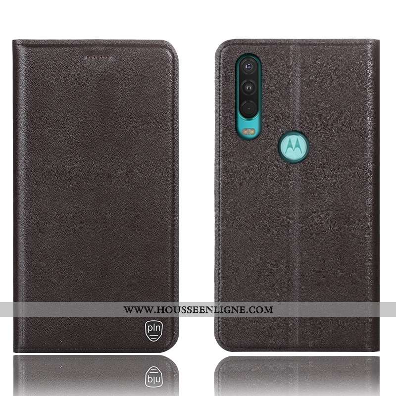 Housse Motorola One Action Cuir Véritable Protection Téléphone Portable 2020 Tout Compris Incassable