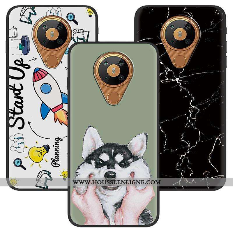 Housse Nokia 5.3 Dessin Animé Charmant Créatif Étui Téléphone Portable Pu Peinture Noir