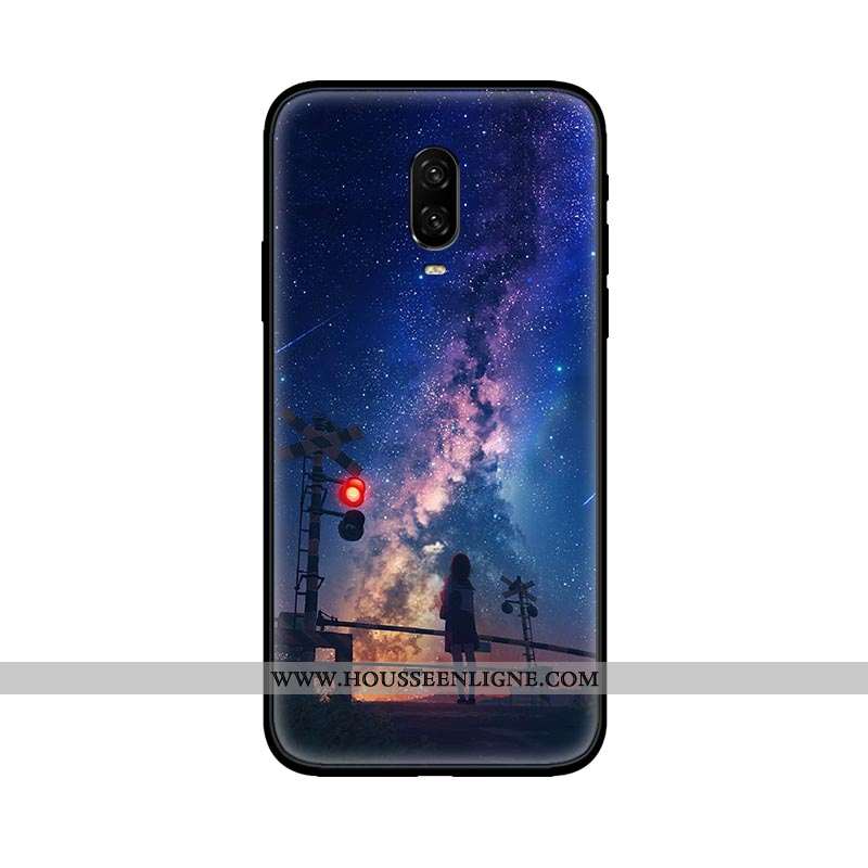 Housse Oneplus 6t Tendance Légère Étui Coque Modèle Fleurie Étoile Ultra Violet