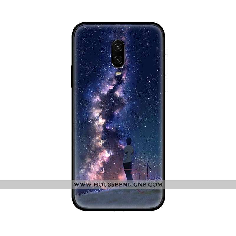 Housse Oneplus 6t Tendance Légère Étui Coque Modèle Fleurie Étoile Ultra Violet