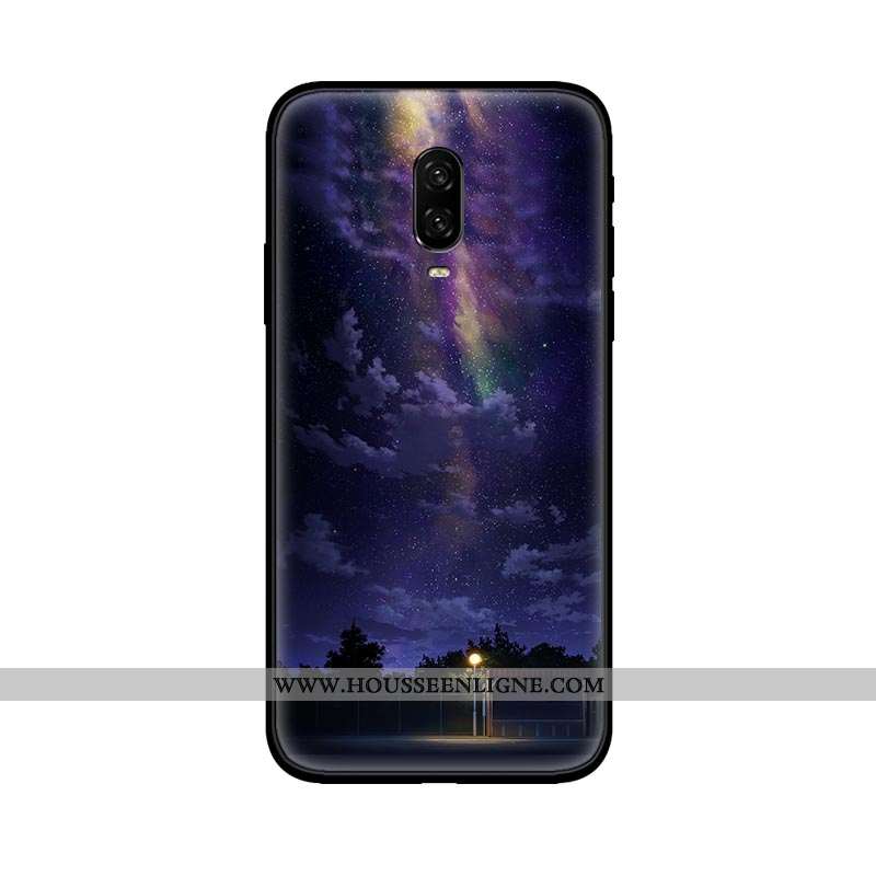 Housse Oneplus 6t Tendance Légère Étui Coque Modèle Fleurie Étoile Ultra Violet