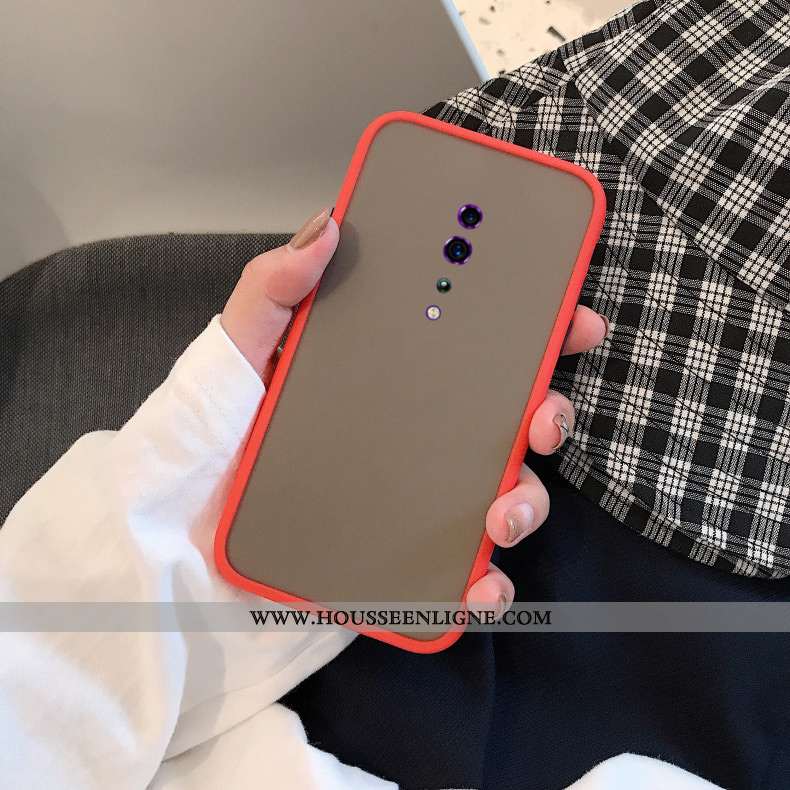 Housse Oppo Reno Z Fluide Doux Silicone Délavé En Daim Étui Incassable Tendance Protection Rouge