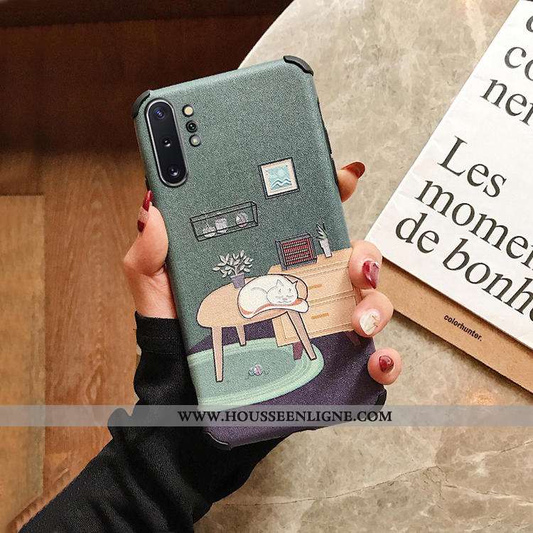 Housse Samsung Galaxy Note 10+ Protection Modèle Fleurie Soie Mulberry Mode Étoile Gris Étui