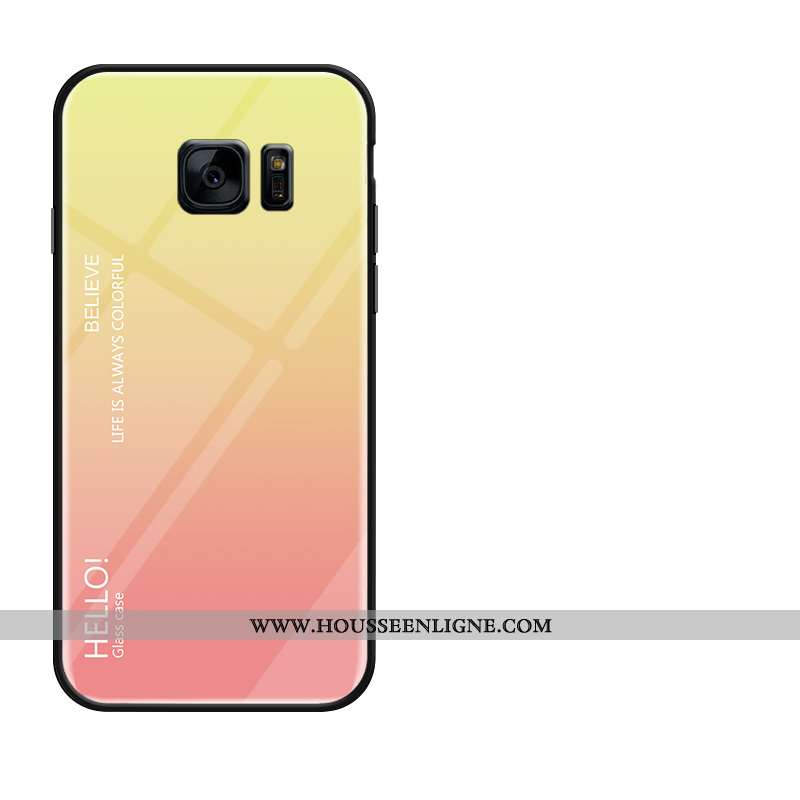 Housse Samsung Galaxy S7 Protection Verre Difficile Étui Nouveau Tendance Étoile Jaune