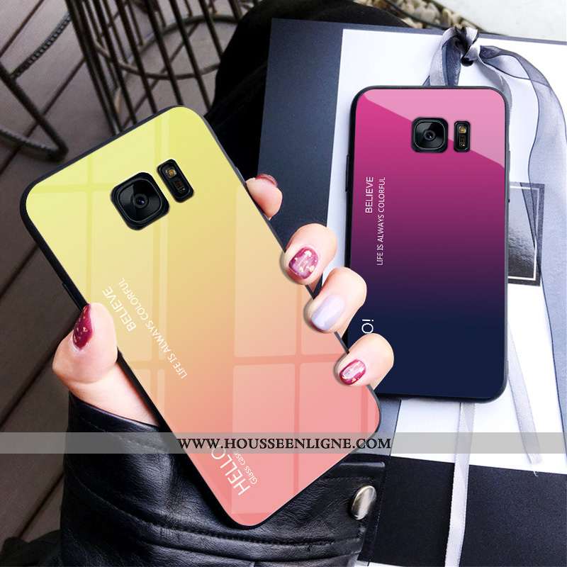 Housse Samsung Galaxy S7 Protection Verre Difficile Étui Nouveau Tendance Étoile Jaune