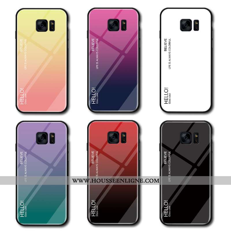 Housse Samsung Galaxy S7 Protection Verre Difficile Étui Nouveau Tendance Étoile Jaune