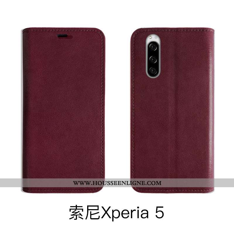 Housse Sony Xperia 5 Fluide Doux Protection Marron Téléphone Portable Coque Étui Légère