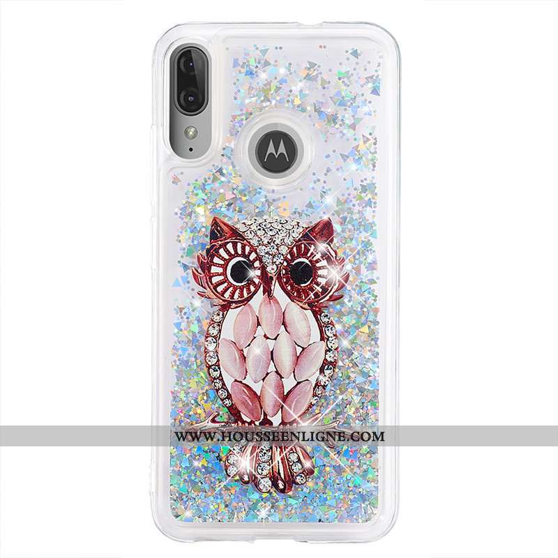 Étui Moto E6 Plus Dessin Animé Or Incassable Quicksand Coque Téléphone Portable Doré