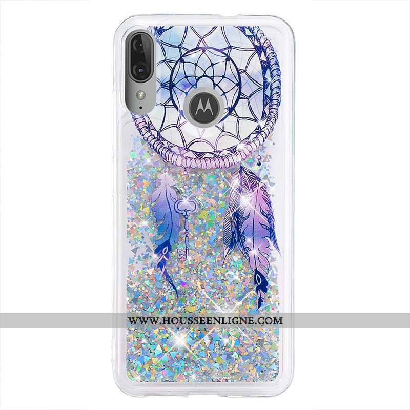 Étui Moto E6 Plus Dessin Animé Or Incassable Quicksand Coque Téléphone Portable Doré