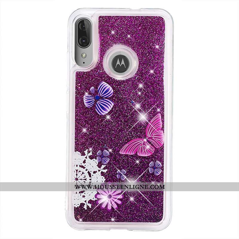 Étui Moto E6 Plus Dessin Animé Or Incassable Quicksand Coque Téléphone Portable Doré