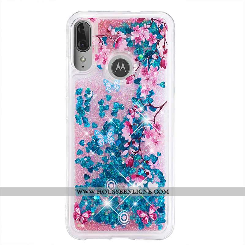 Étui Moto E6 Plus Dessin Animé Or Incassable Quicksand Coque Téléphone Portable Doré