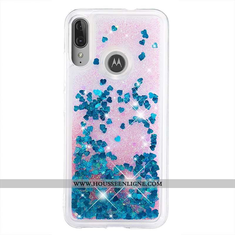 Étui Moto E6 Plus Dessin Animé Or Incassable Quicksand Coque Téléphone Portable Doré