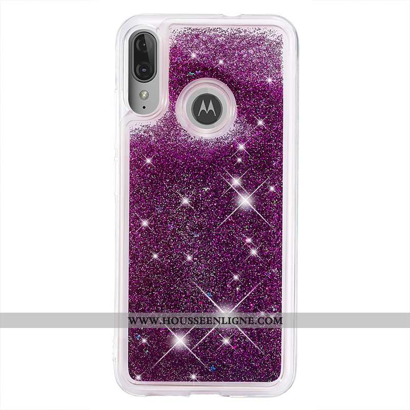 Étui Moto E6 Plus Dessin Animé Or Incassable Quicksand Coque Téléphone Portable Doré