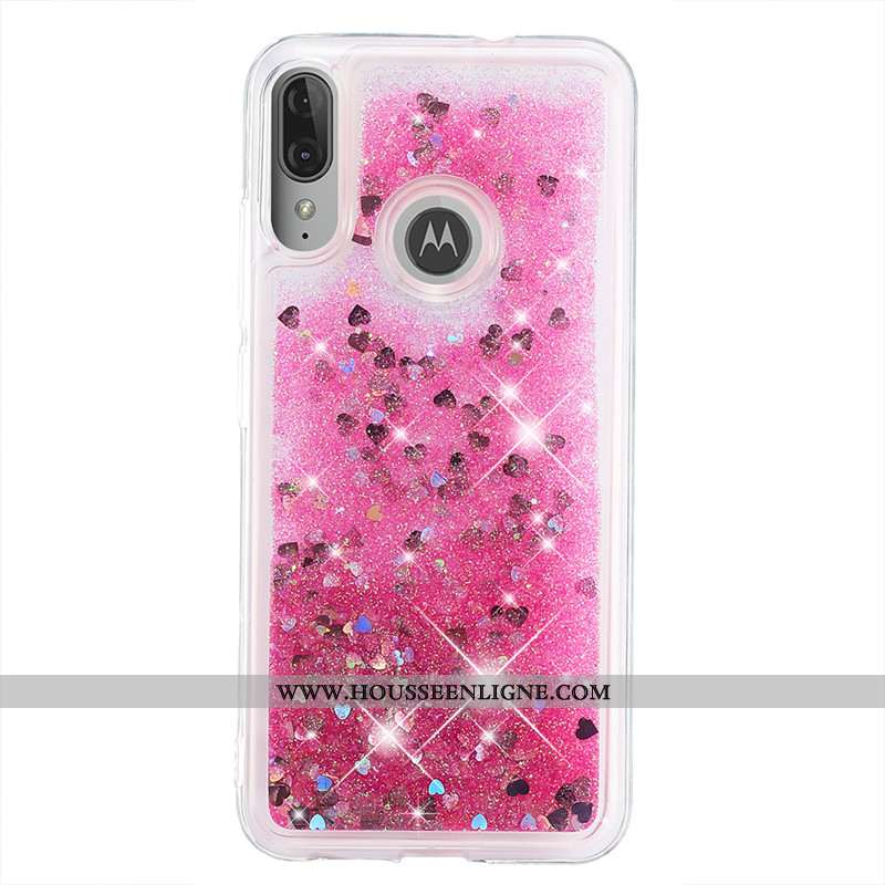 Étui Moto E6 Plus Dessin Animé Or Incassable Quicksand Coque Téléphone Portable Doré