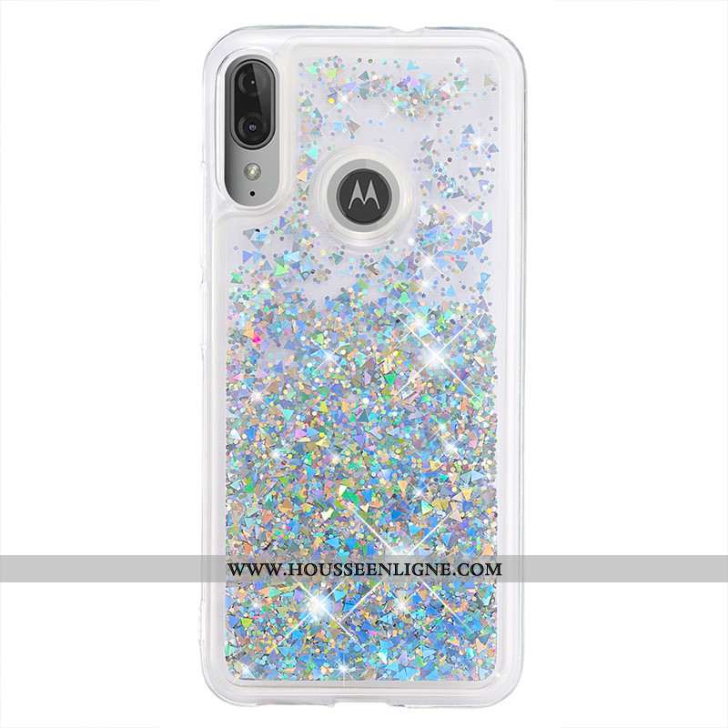 Étui Moto E6 Plus Dessin Animé Or Incassable Quicksand Coque Téléphone Portable Doré