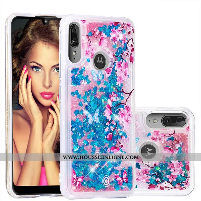 Étui Moto E6 Plus Dessin Animé Or Incassable Quicksand Coque Téléphone Portable Doré