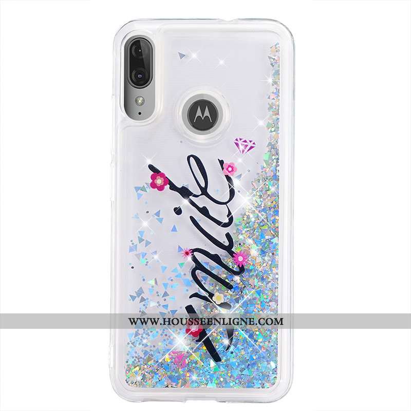 Étui Moto E6 Plus Dessin Animé Or Incassable Quicksand Coque Téléphone Portable Doré