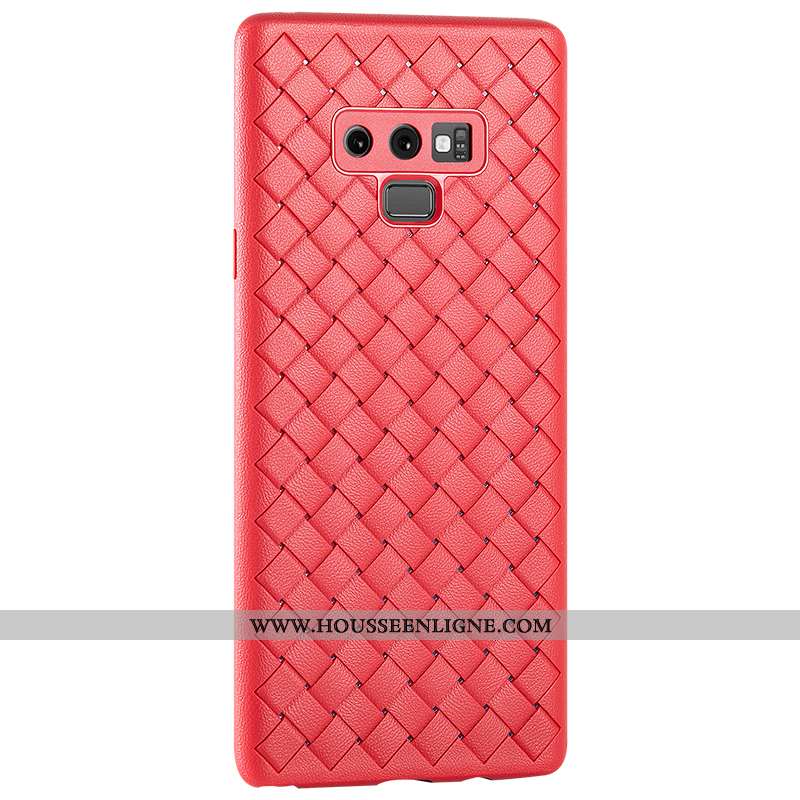 Étui Samsung Galaxy Note 9 Silicone Protection Tout Compris Téléphone Portable Net Rouge Cuir Violet