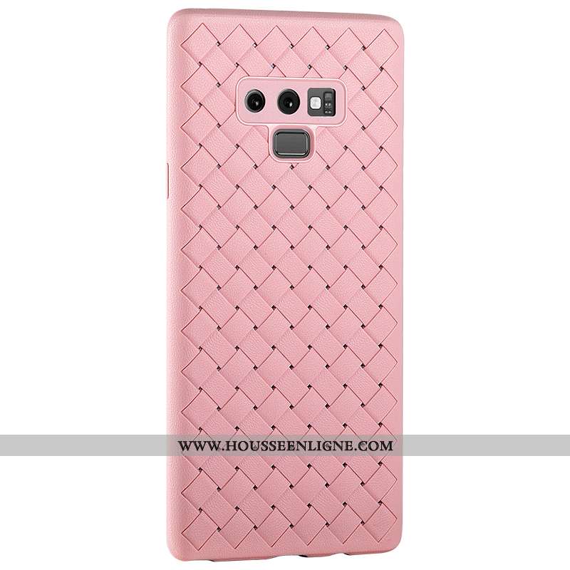 Étui Samsung Galaxy Note 9 Silicone Protection Tout Compris Téléphone Portable Net Rouge Cuir Violet