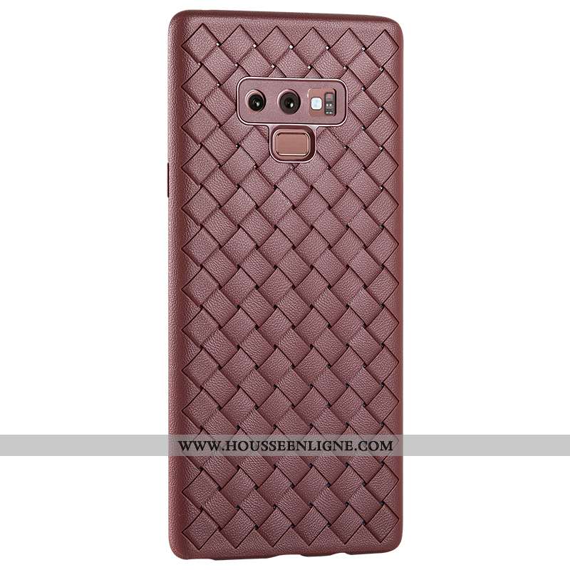 Étui Samsung Galaxy Note 9 Silicone Protection Tout Compris Téléphone Portable Net Rouge Cuir Violet