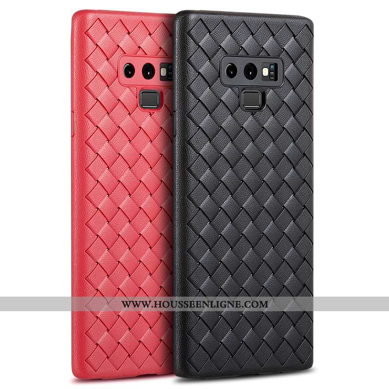 Étui Samsung Galaxy Note 9 Silicone Protection Tout Compris Téléphone Portable Net Rouge Cuir Violet