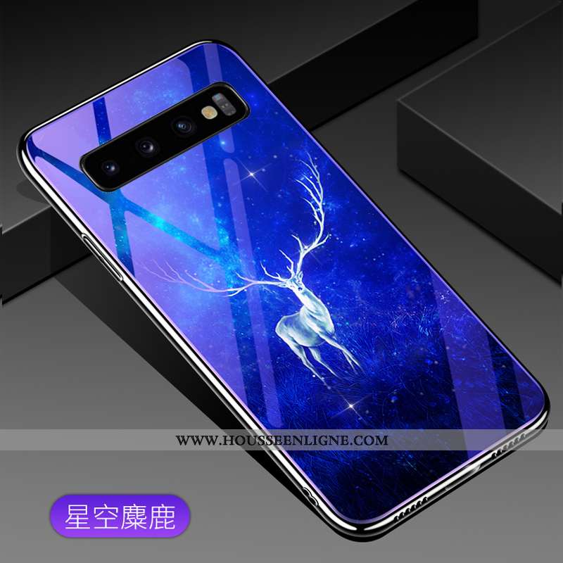 Étui Samsung Galaxy S10+ Personnalité Créatif Verre Téléphone Portable Coque Protection Violet