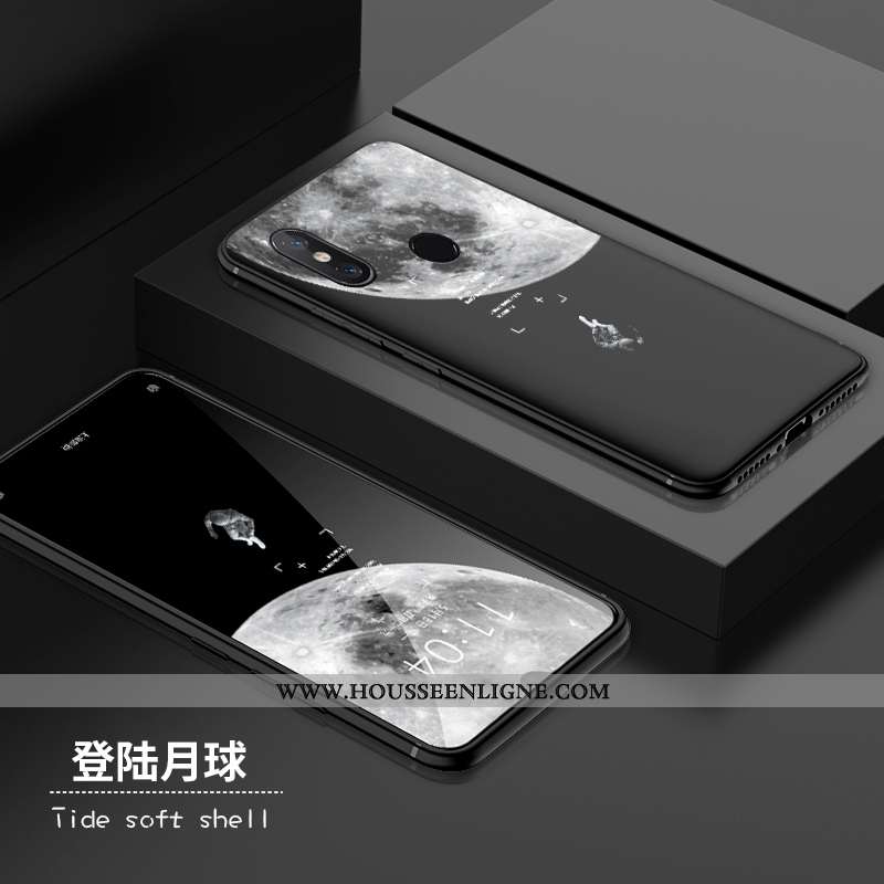 Étui Xiaomi Mi 8 Délavé En Daim Personnalité Créatif Simple Incassable Jeunesse Modèle Fleurie Noir