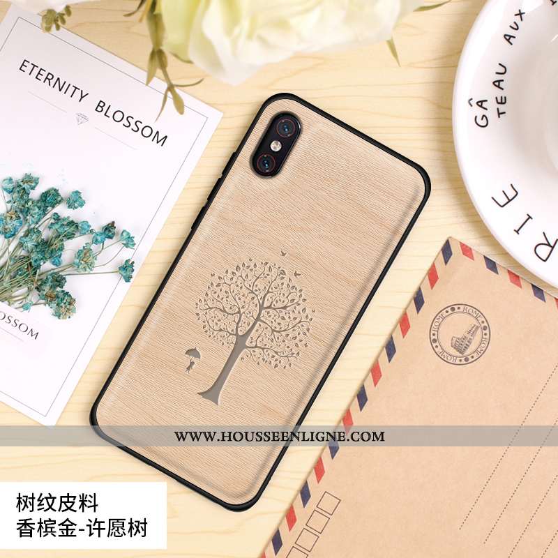 Étui Xiaomi Mi 8 Pro Tendance Cuir Coque Protection Tout Compris Nouveau Orange