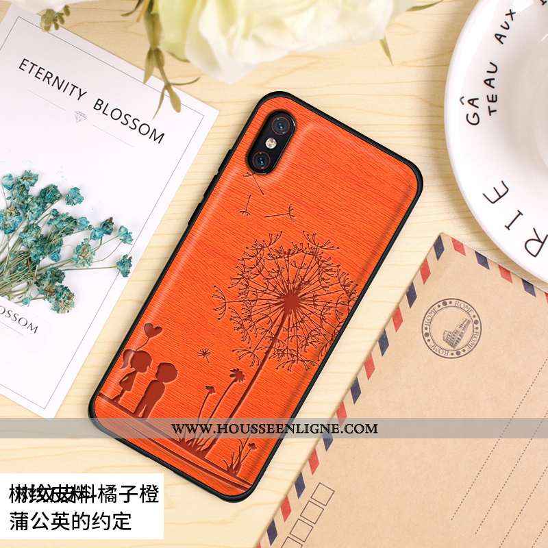 Étui Xiaomi Mi 8 Pro Tendance Cuir Coque Protection Tout Compris Nouveau Orange