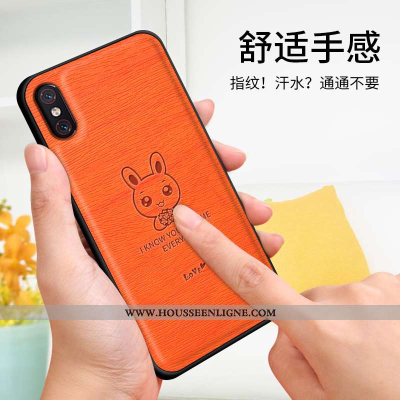 Étui Xiaomi Mi 8 Pro Tendance Cuir Coque Protection Tout Compris Nouveau Orange