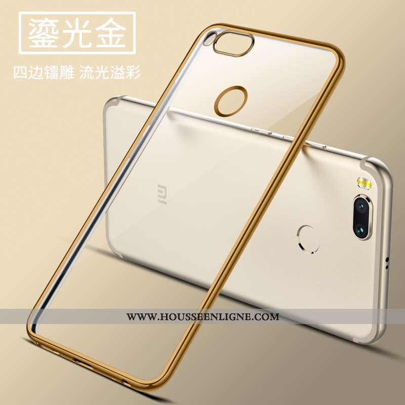 Étui Xiaomi Mi A1 Fluide Doux Silicone Personnalité Or Téléphone Portable Protection Doré