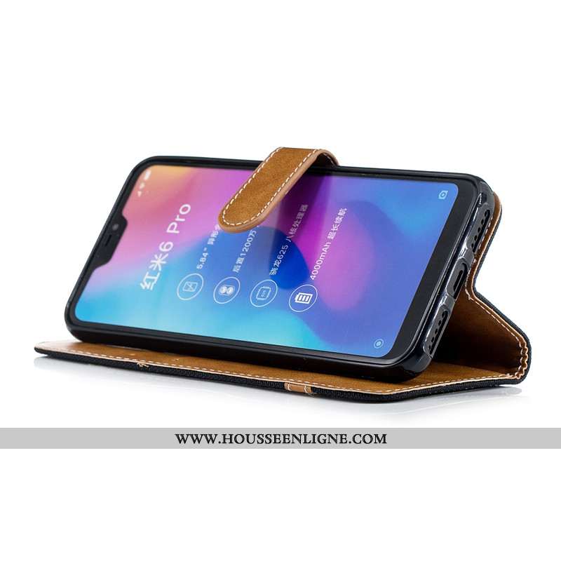 Étui Xiaomi Mi A2 Lite Cuir Protection Petit Violet Coque Portefeuille Housse