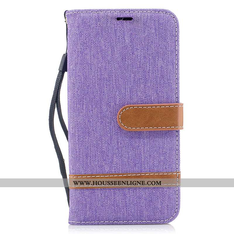 Étui Xiaomi Mi A2 Lite Cuir Protection Petit Violet Coque Portefeuille Housse