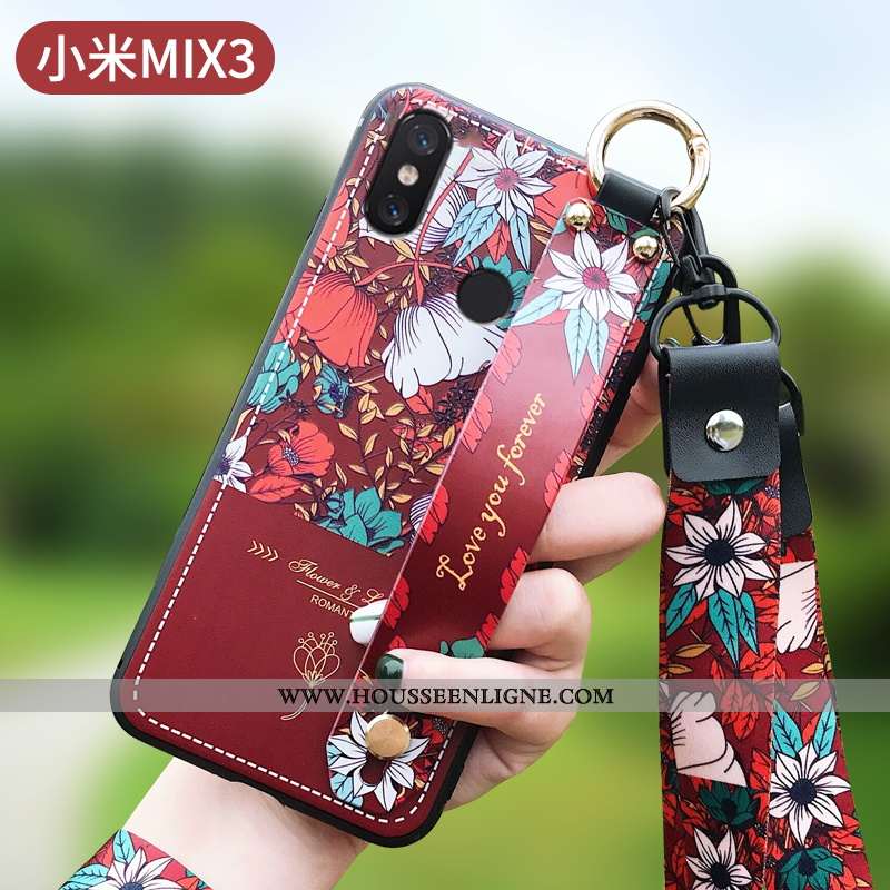 Étui Xiaomi Mi Mix 3 Tendance Légère Fluide Doux Mode Net Rouge Bleu Marin Ultra Bleu Foncé