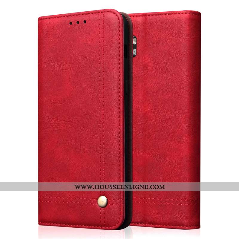 Étui Xiaomi Mi Note 10 Cuir Véritable Classic Coque Business Petit Housse Noir