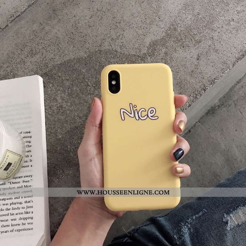 Étui iPhone Xs Protection Délavé En Daim Nouveau Téléphone Portable Incassable Tendance Créatif Jaun