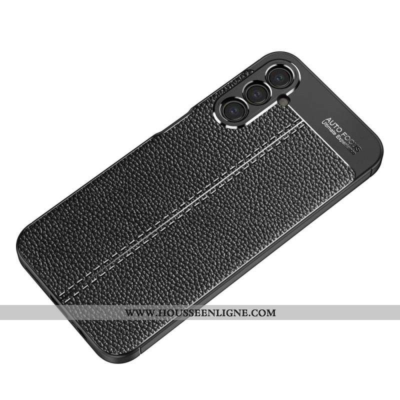 Coque Samsung Galaxy A14 5G / A14 Effet Cuir Litchi Double Line