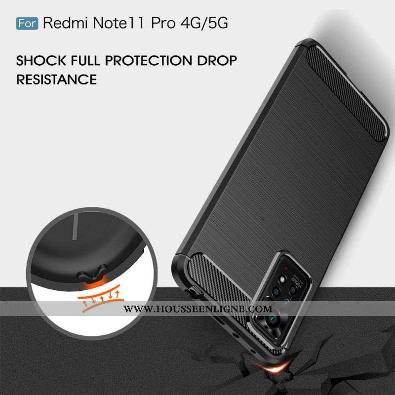 Coque Xiaomi Redmi 11 Pro Fibre Carbone Brossée