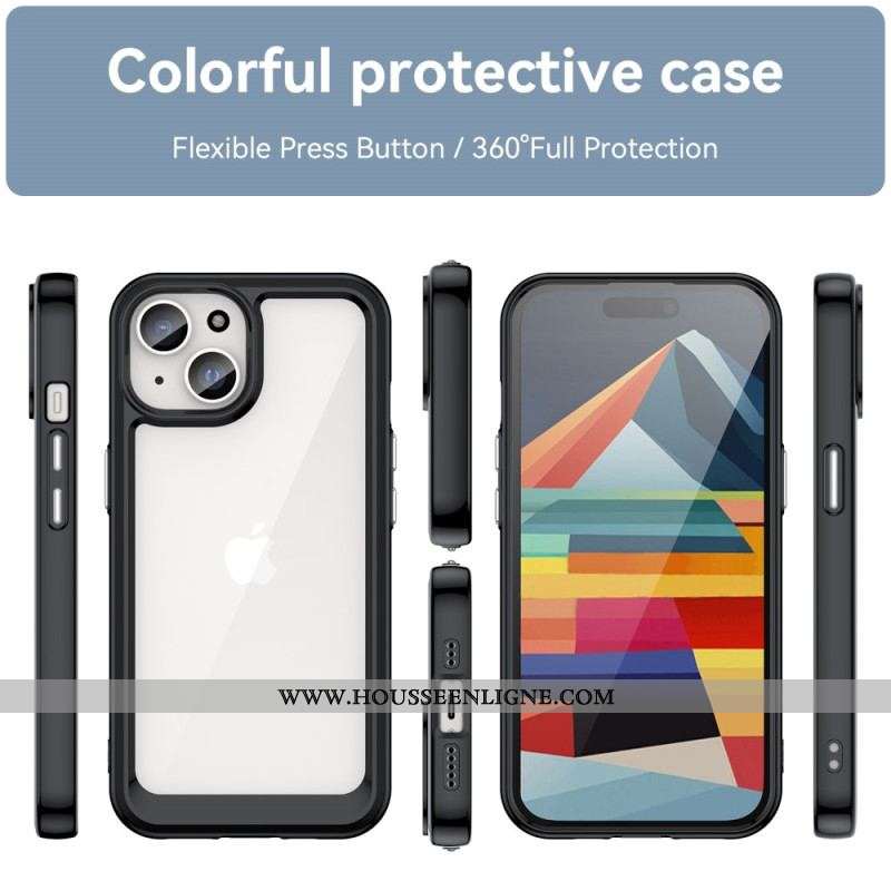 Coque iPhone 15 Plus Dos Acrylique et Rebords Silicone