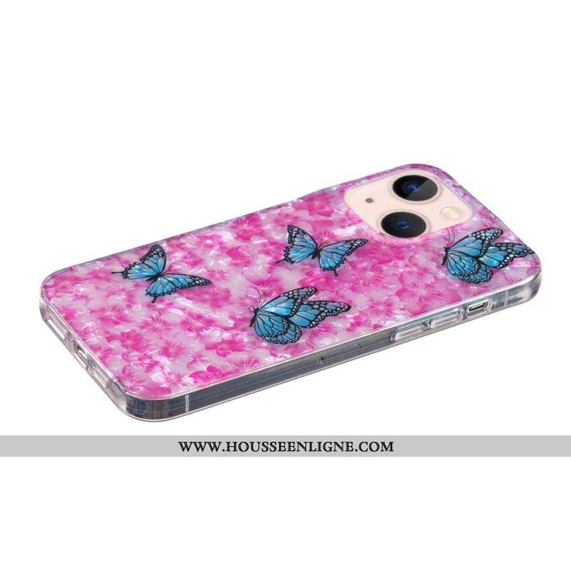 Coque iPhone 15 Plus Fleurs et Papillons