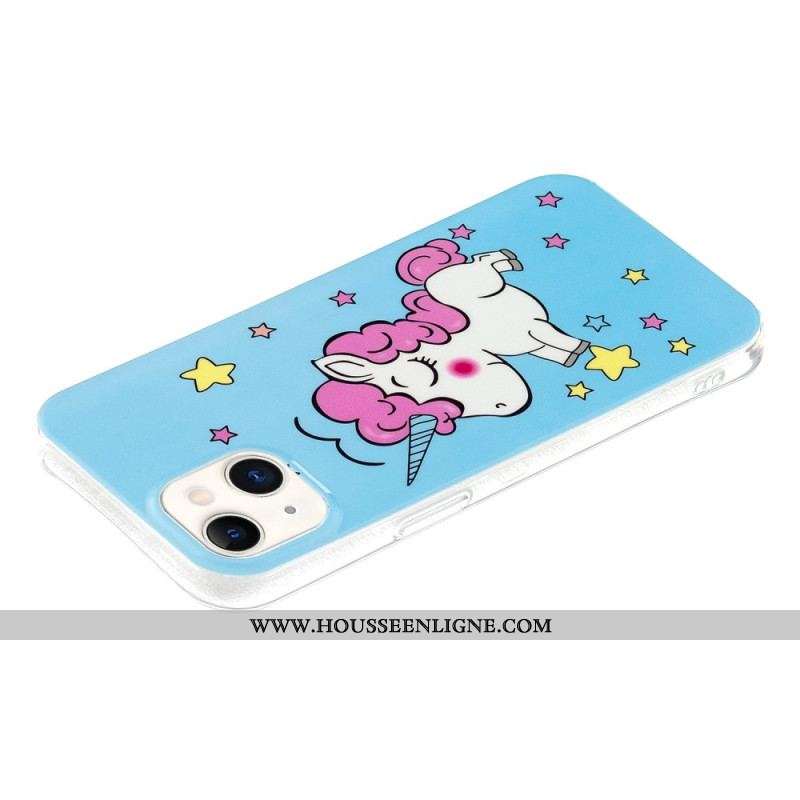 Coque iPhone 15 Plus Fluorescente Licorne