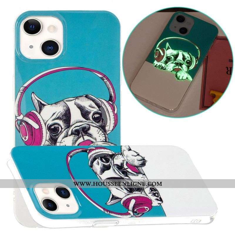 Coque iPhone 15 Plus Fluorescente Écouteurs